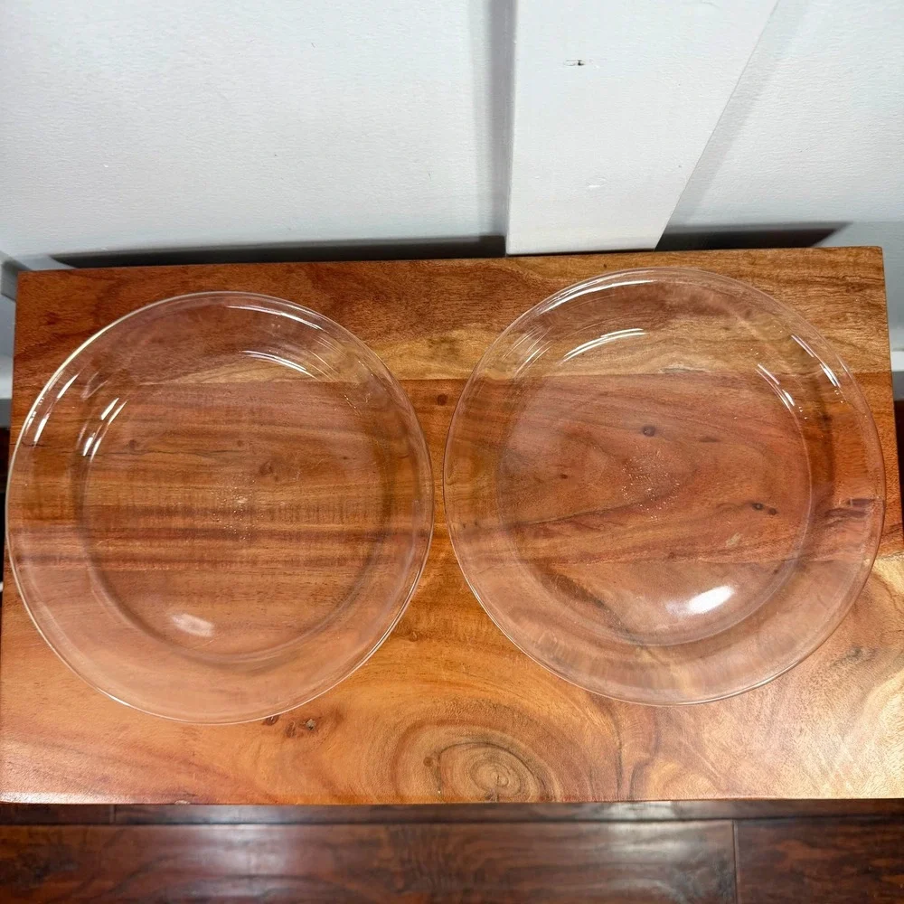 Anchor Hocking Fire-King Clear Glass‎ 9 Inch Pie Plates Set of 2 450 Made in USA
